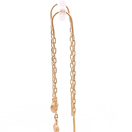 Aros de Oro Amarillo 18K Corazón Bombe Colgante con Cadena Tubular