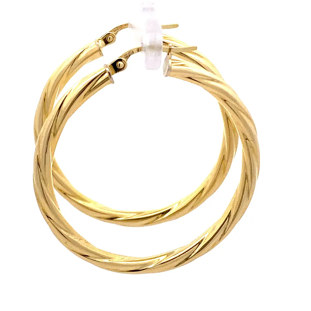 Aros de Oro Amarillo 18K Trenzado