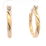 Aros de Dos Oros 18K Trenzado Mateado