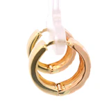 Aros de Tres Oros 18K Huggies Diamantado