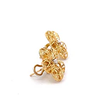 Aros de Dos Oros 18K Flor con Esfera