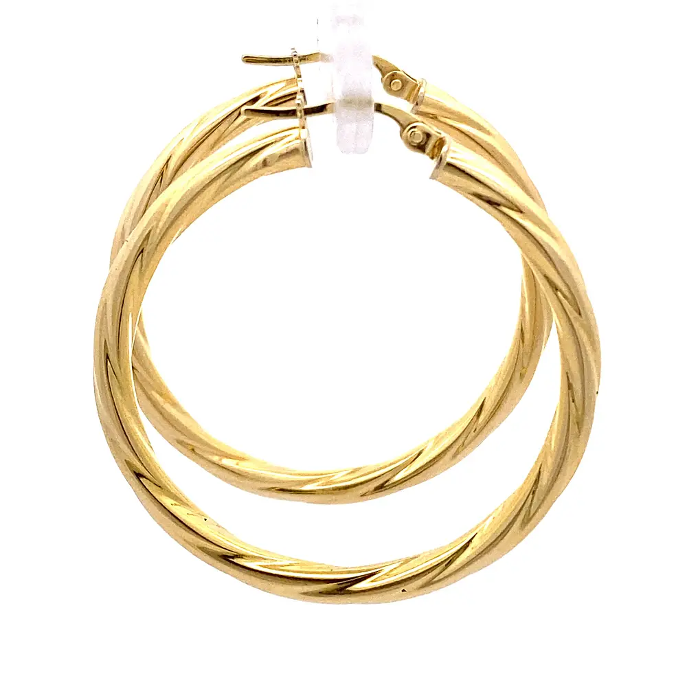 Aros de Oro Amarillo 18K Trenzado