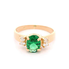 Anillo de Oro Amarillo 18K Ovalado