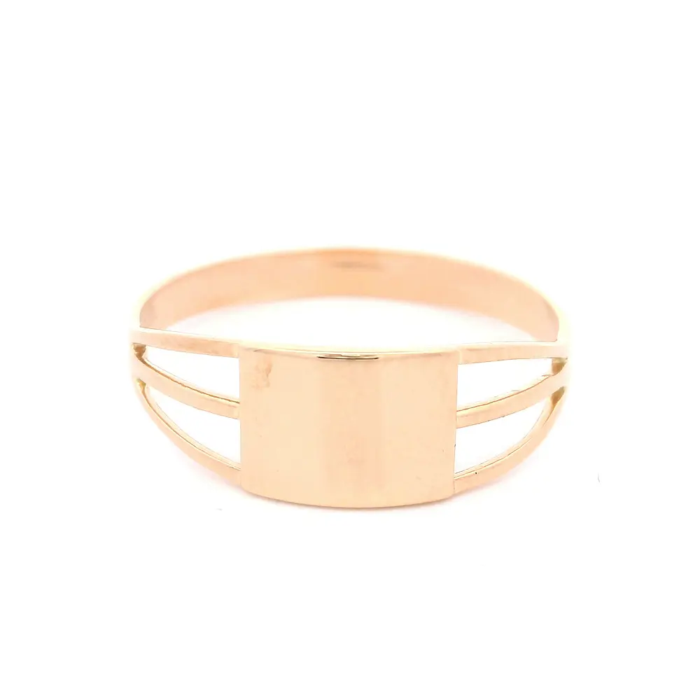 Anillo de Oro Amarillo 18K Mini Sello Calado