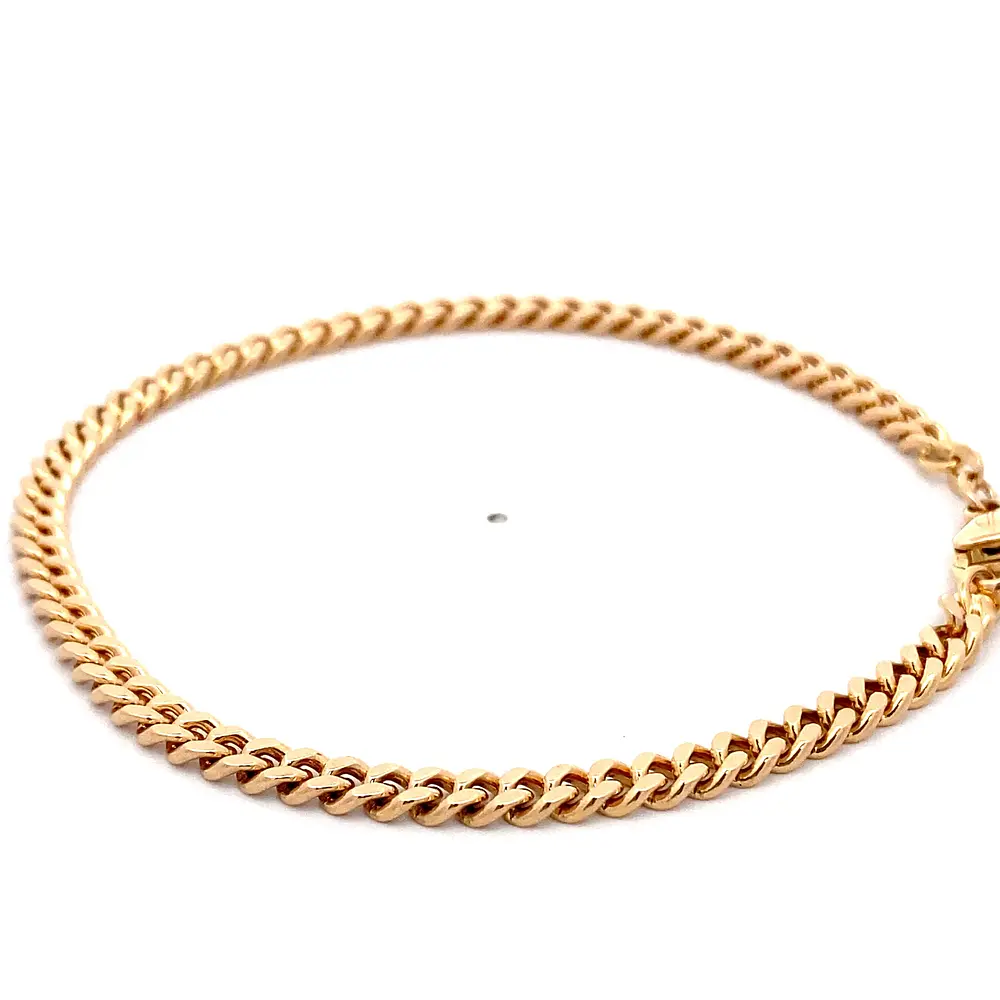 Pulsera de Oro Rosado 18K Barbada