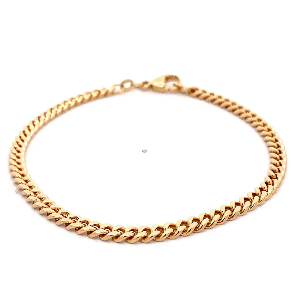 Pulsera de Oro Rosado 18K Barbada
