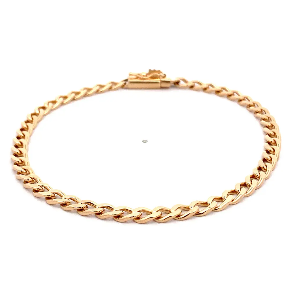 Pulsera de Oro Rosado 18K Barbada