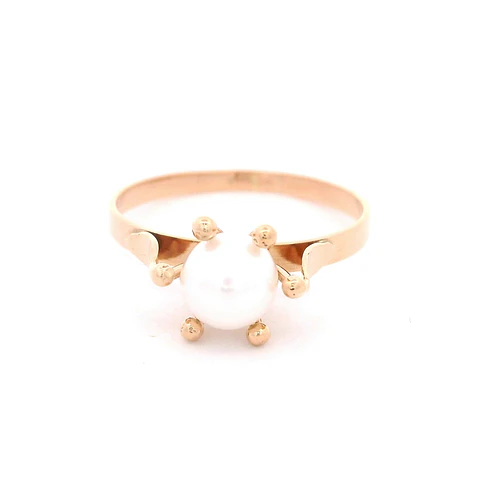 Anillo de Oro Amarillo 18K Pistilos con 1 Perla