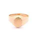 Anillo de Oro Amarillo 18K Sello Ovalado Liso