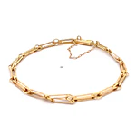 Pulsera de Oro Amarillo 18K Rolo Facetado con Cadena