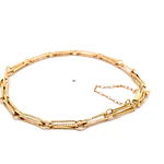 Pulsera de Oro Amarillo 18K Rolo Facetado con Cadena