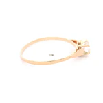 Anillo de Oro Amarillo 18K Chaton Corazón con 1 Piedra Incolora