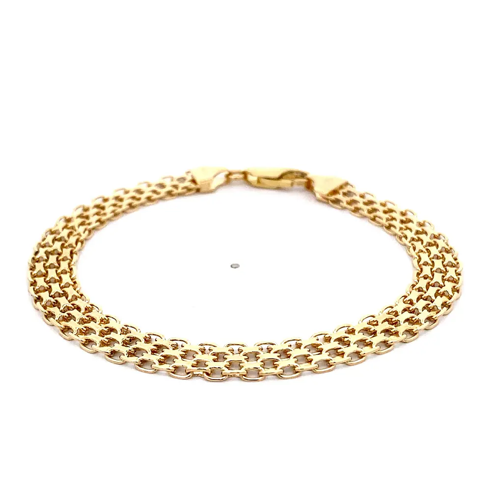 Pulsera de Oro Amarillo 18K Tejido Chino