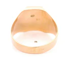 Anillo de Oro Amarillo 18K Sello con 1 Piedra Fucsia y Tallado Lateral