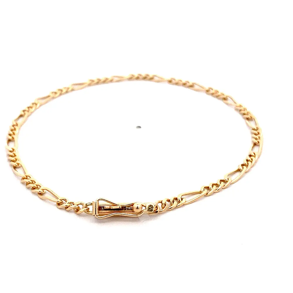 Pulsera de Oro Amarillo 18K Figaro 3x1