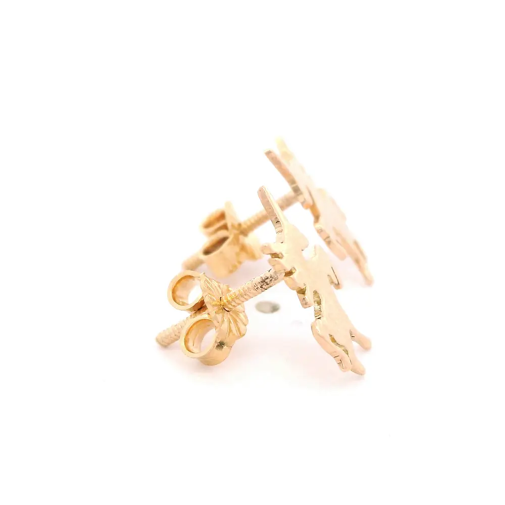 Aros de Oro Amarillo 18K Unicornio