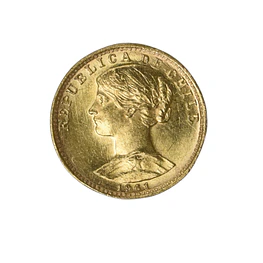 Moneda Nacional de Oro 20 Pesos Chilenos 2 Cóndores Año 1961
