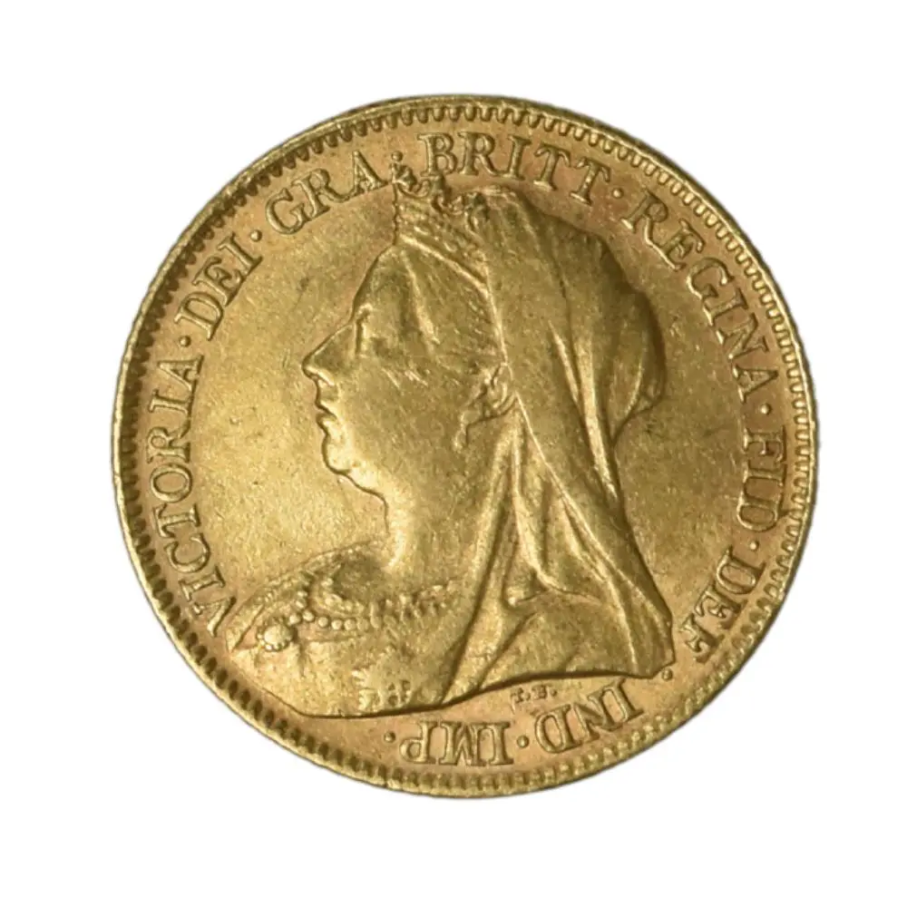Moneda Extranjera de Oro 1/2 Soberano Reino Unido Año 1897