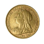 Moneda Extranjera de Oro 1/2 Soberano Reino Unido Año 1897
