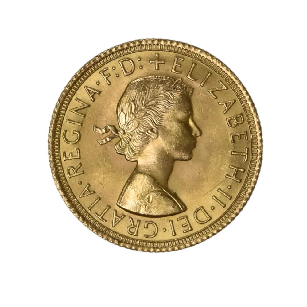 Moneda de Oro Reino Unido 1 Soberano Elizabeth II Año 1963