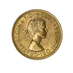 Moneda de Oro Reino Unido 1 Soberano Elizabeth II Año 1963