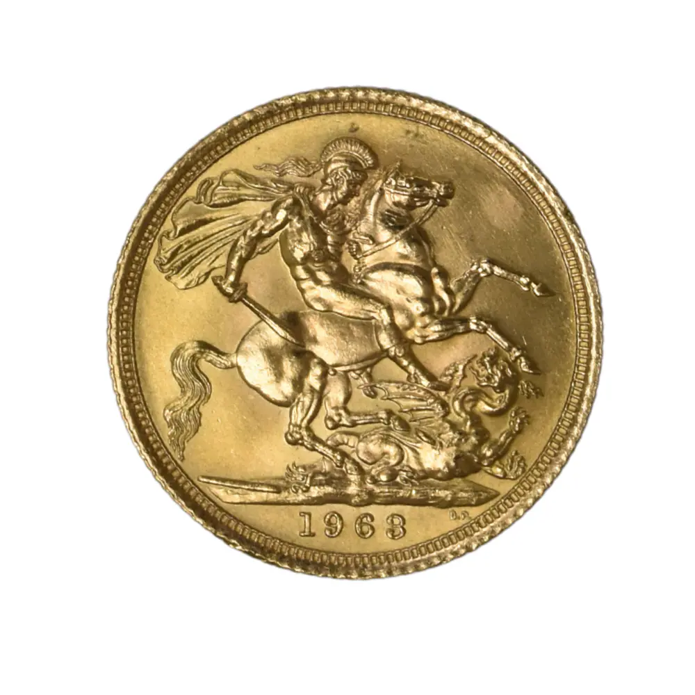 Moneda de Oro Reino Unido 1 Soberano Elizabeth II Año 1963