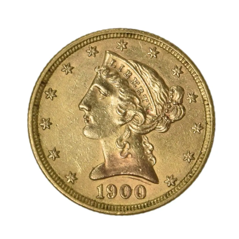 Moneda Extranjera de Oro 5 Dollars Estados Unidos Año 1900