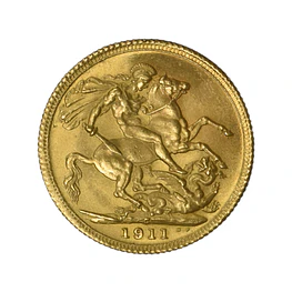 Moneda de Oro Reino Unido 1 Soberano George V Año 1911