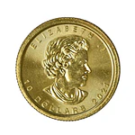 Moneda Extranjera de Oro 10 Dollars 1/4 oz Canadá Año 2021