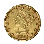 Moneda Extranjera de Oro 10 Dollars Estados Unidos Año 1898