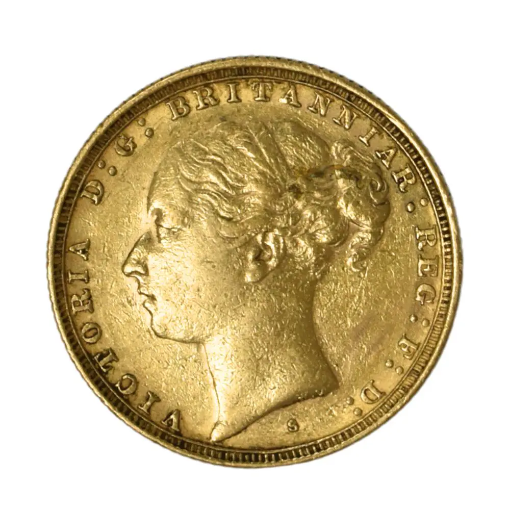 Moneda Extranjera de Oro 1 Soberano Reina Victoria Reino Unido Año 1883