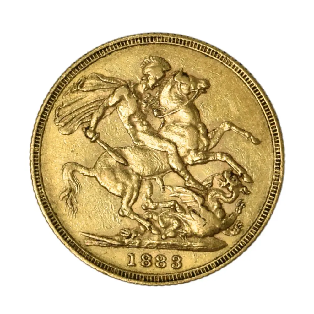 Moneda Extranjera de Oro 1 Soberano Reina Victoria Reino Unido Año 1883