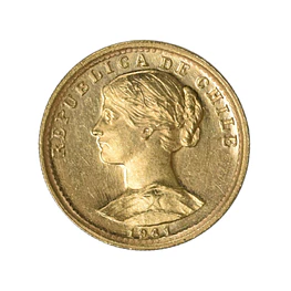 Moneda Nacional de Oro 20 Pesos Chilenos 2 Cóndores Año 1961