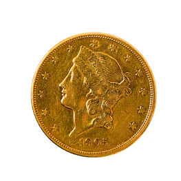 Moneda de Oro Estados Unidos 20 Dollars Liberty Head Año 1905