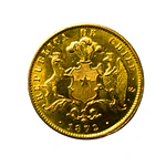 Moneda Nacional de Oro 10 Pesos Chile Año 1872
