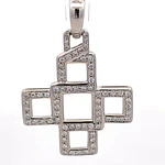 Colgante Cruz 18K Oro Blanco Rodinado con 73 Diamantes