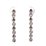 Aros Articulados Circulares 18K Oro Blanco Rodinado con 4 Diamantes