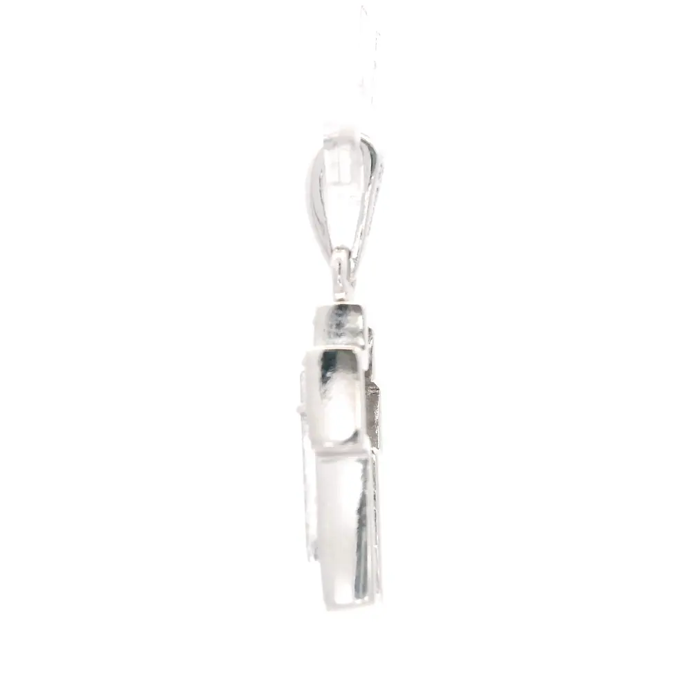 Colgante Cruz 10K Rodinada con 32 Diamantes