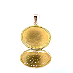 Colgante Relicario Circular 18K con 77 Diamantes Corte Rosa