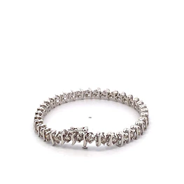 Pulsera Articulada 14K Rodinada con 35 Diamantes