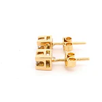 Aros Chatón Cuadrado 18K Oro Amarillo con Diamante