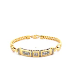 Pulsera Calada Entorchada 18K Oro Amarillo con 40 Diamantes