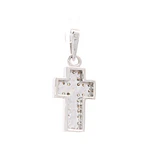 Colgante Cruz 10K Rodinada con 32 Diamantes