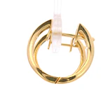 Aros Huggies 18K Oro Amarillo con Diamantes y Piedras Azules