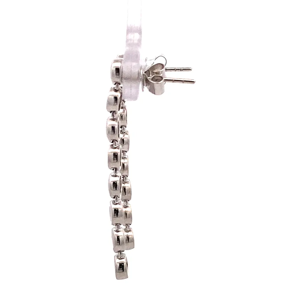 Aros Articulados Circulares 18K Oro Blanco Rodinado con 4 Diamantes