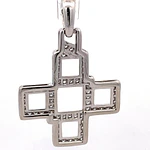 Colgante Cruz 18K Oro Blanco Rodinado con 73 Diamantes