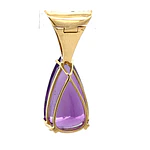 Colgante Gota Ovalada 14K Oro Amarillo con Diamantes, Rubí y Amatista