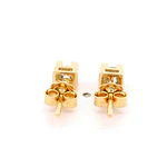 Aros Chatón Cuadrado 18K Oro Amarillo con Diamante