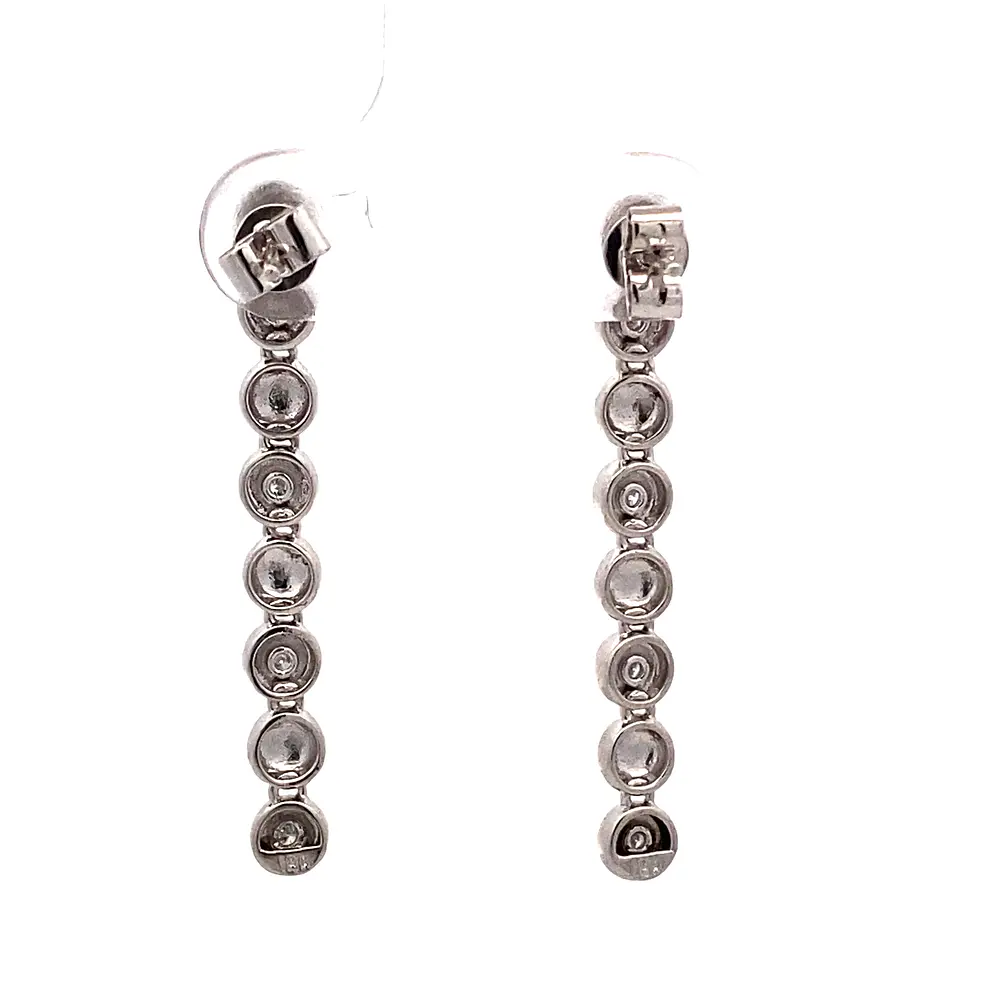 Aros Articulados Circulares 18K Oro Blanco Rodinado con 4 Diamantes