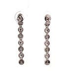 Aros Articulados Circulares 18K Oro Blanco Rodinado con 4 Diamantes